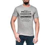 Luxogo Being A Project Manager is Like Riding A Bike Homme Gris T-Shirt Manches Cortes Men's Grey T-Shirt