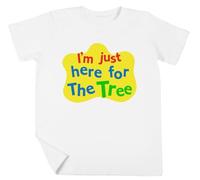 Luxogo Je suis Juste Ici pour Le Arbre Garçon Filles Unisexe Blanc T-Shirt Manches Cortes Kids White T-Shirt