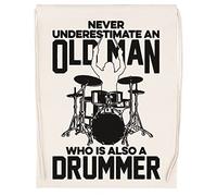 Luxogo Never Underestimate An Old Man Who Is Also A Drummer Sac de Sport Beige à cordon De Serrage Unisexe Drawstring Bag Gym