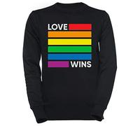Luxogo Rainbow Flag Love Wins - LGBT Pride Unisexe Noir Sweat-Shirt Homme Femme Unisex Black Jumper Men's Women's