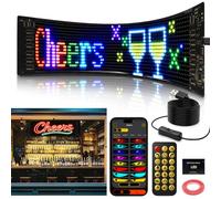 LUXONIC Super Brighter 34.8x10.2CM Panneau Affichage LED, USB 5V Écran LED, Personnalisable,Flexible, Programmable Display App Bluetooth&télécommande, Panneau RGB imperméables pour la voiture, Magasin