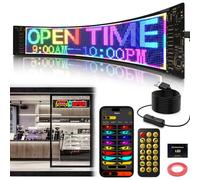 LUXONIC Super Brighter 59.5x12CM Panneau Affichage LED, USB 5V Écran LED, Personnalisable,Flexible, Programmable Display App Bluetooth&télécommande, Panneau RGB imperméables pour la voiture, Magasin