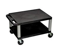 Luxor Chariot Multi-usages pour Audio et vidéo - 40,6 cm de Haut - 2 étagères - Noir - avec Pieds en spatule