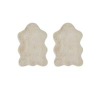 -LUXOR- living Coste - Lot de 2 Tapis Moelleux en Fourrure synthétique pour Chambre à Coucher - Idéal pour Une Utilisation comme Descente de lit - 55 x 80 cm - Beige