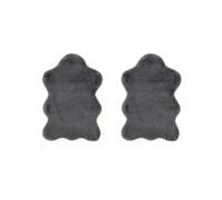 -LUXOR- living Coste - Lot de 2 tapis moelleux en fourrure synthétique pour chambre à coucher - Idéal pour une utilisation comme descente de lit - 55 x 80 cm - Anthracite