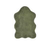 -Luxor- Living Coste Tapis en Fourrure synthétique Confortable et Doux - 55 x 80 cm - Vert foncé