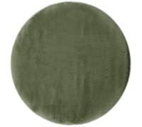 -LUXOR- living Coste - Tapis Moelleux en Fourrure synthétique pour Chambre à Coucher - Idéal pour Une Utilisation comme Descente de lit - Tapis Confortable en Fourrure d'agneau - 120 cm - Rond - Vert
