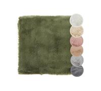 -Luxor- Living Lot de 4 Coussins d'assise Coste - en Fourrure synthétique - pour décoration de Salon ou de Chaise - 40 x 40 cm - Carré - Vert foncé