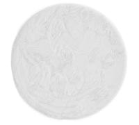 -LUXOR- living Tapis Coste - À Poils Longs et Confortables - en Fourrure synthétique - Aspect Peau de Mouton - 120 cm - Rond et Blanc