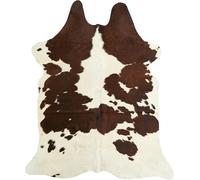 -LUXOR- living Tapis en Peau de Vache véritable - Tapis Naturel pour Une atmosphère réaliste - Environ 160 x 240 cm - Marron à Motifs