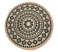 LUXOR Living Tapis Mamda Rond en Jute - Bohème Durable Beige pour Salon et Chambre à Coucher - Produit Naturel - 80 cm - Ornement
