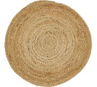 -LUXOR- living tapis Mamda - Rond en jute et coton pour tous les espaces de vie ou comme élément de décoration - Couleurs unies - Tapis naturel bohème