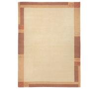 Luxor Living Tapis Manali - en Laine de qualité supérieure - Poils Courts - Bordure nouée à la Main - pour Chambre à Coucher et Salon - Beige - 80 x 200 cm
