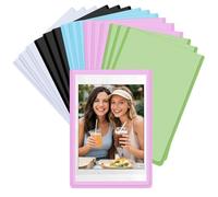 Luxoraiova Lot de 15 mini cadres photo magnétiques, 9,3 x 6,4 cm, réutilisables, pour Instax Mini 11/9/8 et Polaroid, réfrigérateur et tableau blanc (multicolore)
