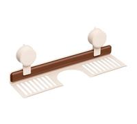 Luxorio Suction Bathroom Organizer,Walnut Suction Cup Bathroom Shelf,No-Drill Wall-Mounted Storage Shelf, for Over-Sink Storage (60cm White)