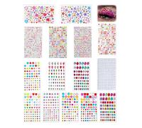 Luxorium 2500 pcs Strass Autocollants Multicolores pour Loisirs Créatifs 15 Feuilles de Stickers Brillants pour Scrapbooking, Ongles, Visage, Corps, Maquillage et Décoration DIY