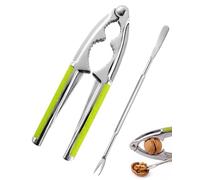 Luxorium Cassenoix Acier Vert (1 Unité + 1 Pince d’Extraction) | Mécanisme Levier & Grip Sécurisé | Noix Entières & Propres, Solution Idéale Table & Apéro & Réceptions
