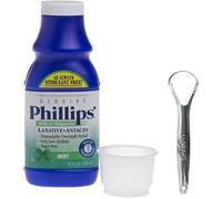 LUXPAKS Tongue Scraper bundled with Phllips Milk of Magnesia, Sugar-Free