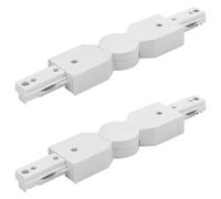 LUXRITE H Track Lighting Lot de 2 connecteurs réglables Blanc | Circuit unique à 3 fils - Composant de source d'alimentation sous tension 120 V pour système de style de piste H