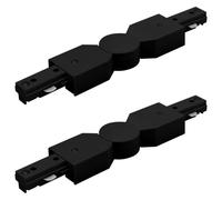 LUXRITE H Track Lighting Lot de 2 connecteurs réglables Noir | Circuit unique à 3 fils - Composant de source d'alimentation sous tension 120 V pour système de style de piste H