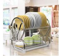 LUXS Égouttoir à Sèche Vaisselle Deux Niveaux Support pour Organisateur de Séchoir à Assiettes, Bols