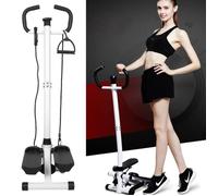 LUXS Stepper d'appartement Twister 2 en 1 Aérobic avec Cordes élastiques,Stepper Fitness avec poignée