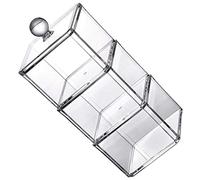 Luxshiny 1 Ensemble Boîte de Rangement Transparente pour Coton avec Couvercle Organisateur Pratique pour Maquillage et Accessoires de Salle de Bain
