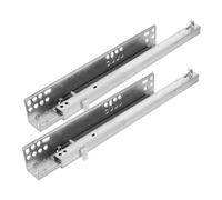 Luxshiny 1 Paire Rails d'armoire Fermer Les coulisses des tiroirs Rails de tiroir glissières de tiroir de Commode Coureurs de Cabinet et Pistes Acier laminé à Froid Silver