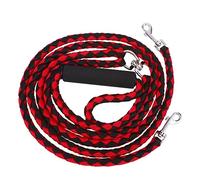 Luxshiny 1 pièce Laisse Double Tête pour Chien Corde Tressée Résistante Laisse de Dressage pour Animaux de Compagnie Noir et Rouge Pratique et Confortable Sécurisée pour Promenade et