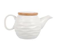 Luxshiny 1 pot à crème à lait, distributeur de sauce, pichet avec poignée, récipient à miel, carafe à café en céramique avec couvercle, plat à sauce, plat à eau, en céramique, bacon, blanc