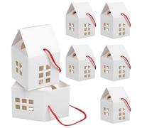 Luxshiny 10 Pièces Boîte à Bonbons à Poignée en Papier, Forme Maison | Coffret Présent Blanc, Décoration Festive et Romantique, pour Biscuits, Petits Présents et Fêtes