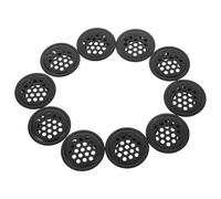 Luxshiny 10 Pièces Bouche D'aération de Bureau Évent D'aération Circulaire en Acier Inoxydable Noir, Grille de Ventilation Décorative, Dissipation Thermique, Installation Facile,