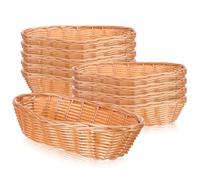 Luxshiny 10 Pièces Lot de Paniers Tressés Imitation Rotin pour Fruits Panière Polyvalente pour Service et Présentation Capacité Spacieuse pour Snacks et Légumes