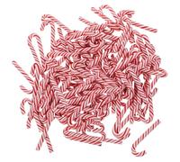 Luxshiny 100 Pièces Cannes de Noël Miniatures Décoratives Résine Accessoires DIY pour Customiser Coques de Téléphone Bijoux et Papeterie Légères et Résistantes pour Décorations Festives