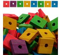 Luxshiny 100 Pièces Mâcher en Bois pour Perroquet, Percées | Bois , pour L’exercice du Bec Remplacement des Anciens Jouets, Clochettes Colorées Couleur Aléatoire