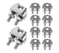 Luxshiny 10pcs Pince à Fil en Acier Inoxydable 304 Clips de Câble Résistants à L'usure Serrage Câbles Argentés pour Fixation Temporaires et Systèmes de Garde-corps