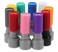 Luxshiny 10pcs Round Seal Ink Stamps in Plastique, DIY Craft Tool for Children’s Parties and Creating Custom Handmade