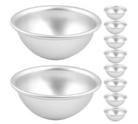 Luxshiny 10pièces Lot de Moules à Gâteau Aluminium Demi-sphère Moule Pudding Dôme Réutilisable pour Pâtisserie DIY Anniversaire et Desserts Mousse