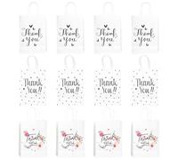 Luxshiny 12pcs Paquet Présents de Remerciement en Papier Kraft avec Poignées Légers et Faciles à Utiliser pour Boutique et Restaurant, Design Élégant et Pratique Style Style Aléatoire