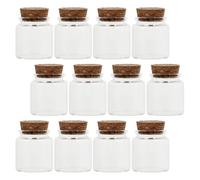 Luxshiny 12Pièces Bouteilles Verre Transparentes Bouchon Liège pour Stockage Huiles Messages Petits Objets