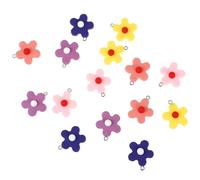 Luxshiny 15pièces Pendentifs Fleurs Caoutchouc Souple Multicolores Charms Petites Fleurs Artificielles pour Boucles Oreilles et Bijoux DIY Couleur Aléatoire