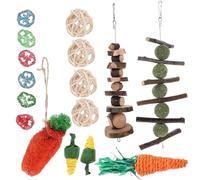 Luxshiny 16 pièces Jouets à Mâcher pour Hamsters et Rongeurs Accessoires Naturels pour Chinchillas et pour Prévenir Comportements de Mâchage Nuisibles