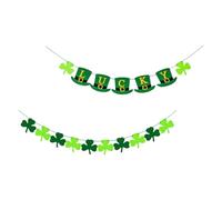 Luxshiny 1ensemble Bannière Décorative Saint-patrick Forme de Chapeau Trèfle Guirlande Suspendue pour Fête Décoration Murale Résistante et Réutilisable Accessoire Festif Vert et Foncé