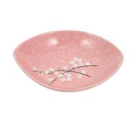 Luxshiny 1pièce Assiette Céramique Décorée Main Forme de Fleur de Prunier Plat Créatif pour Service Alimentaire pour Maison Sauces Résistante et Facile à Nettoyer