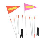 Luxshiny 2 Drapeau de Ensembles Sécurité Mât avec Vélo | Pvc Réfléchissant, Étanche et Résistant aux Déchirures, pour Remorques et Balades en Groupe