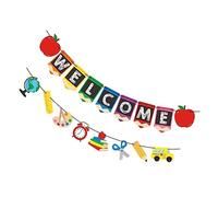 Luxshiny 2 Ensembles Bannière De Décoration De Fête Bannière De Premier Jour De Maternelle Bannière De Bienvenue À L'École Bannière De Bienvenue Guirlande De La Classe À 2 pièces * 2