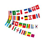 Luxshiny 2 Ensembles Corde De Drapeau De La Coupe Du Monde Faire La Fête Fierté Drapeau Du Monde Fanion Drapeaux Guirlande D'accessoires Photo Tissu Polyester