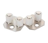 Luxshiny 2 Guides de Sol pour Porte Coulissante de Grange, Galets en Nylon Têtes Plastiques Blanches, Quincaillerie Lourde en Métal Inoxydable à Double, Adaptés pour Portes D’armoires