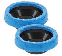 Luxshiny 2 Pièces Anneau de Cire Joint de Cire pour Cuvette de Toilettes, Caoutchouc et Pp, Bleu, Anti-fuite, Étanchéité Renforcée, pour Toilettes, Maison et Bureau