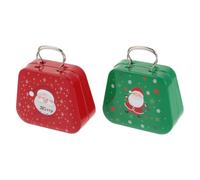 Luxshiny 2 Pièces Boîte à Bonbons de Noël en Métal, Mini Paquet avec | Boîte en Fer Blanc, Couvercle Inclus, Format Présent Festif, pour Biscuits, Sachets de Thé et Fêtes
